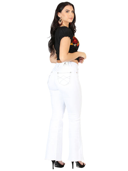 Centenario Women's White Bootcut Denim Jeans 45545