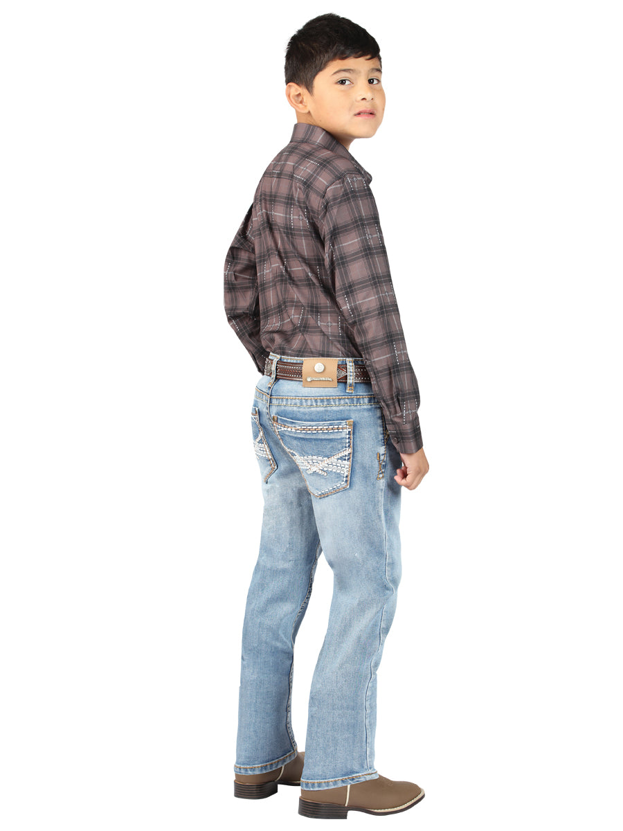 Boys Centenario Premium Bootcut Jeans - Light Blue Denim 45547