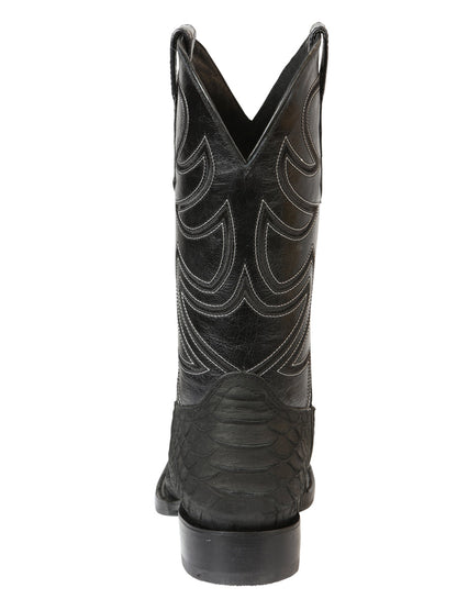 El General Men’s Rodeo Boot Imitation Python - Black 45561