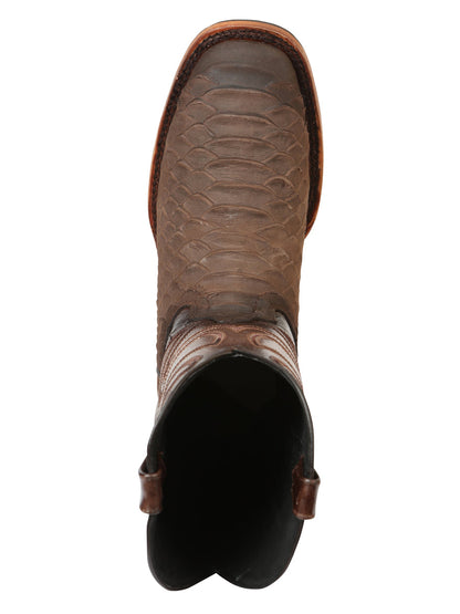 El General Men’s Rodeo Boot Imitation Python - Brown 45562