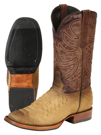 El General Men’s Rodeo Boot Imitation Python - Honey 45563