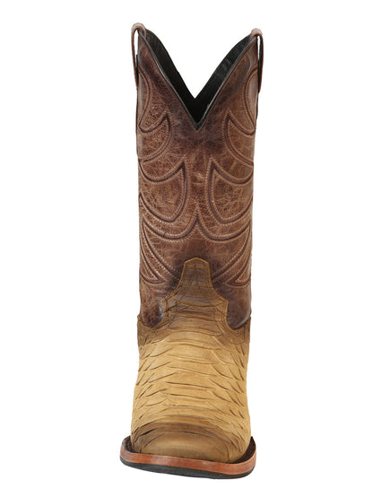 El General Men’s Rodeo Boot Imitation Python - Honey 45563
