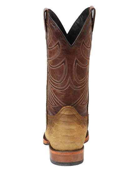 El General Men’s Rodeo Boot Imitation Python - Honey 45563