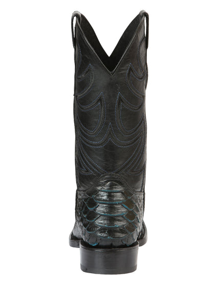 El General Men’s Rodeo Boot Imitation Python - Black/Blue 45564