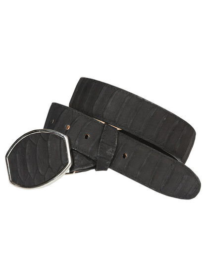 Men’s Western Belt El General Imitation Python - Black 45569