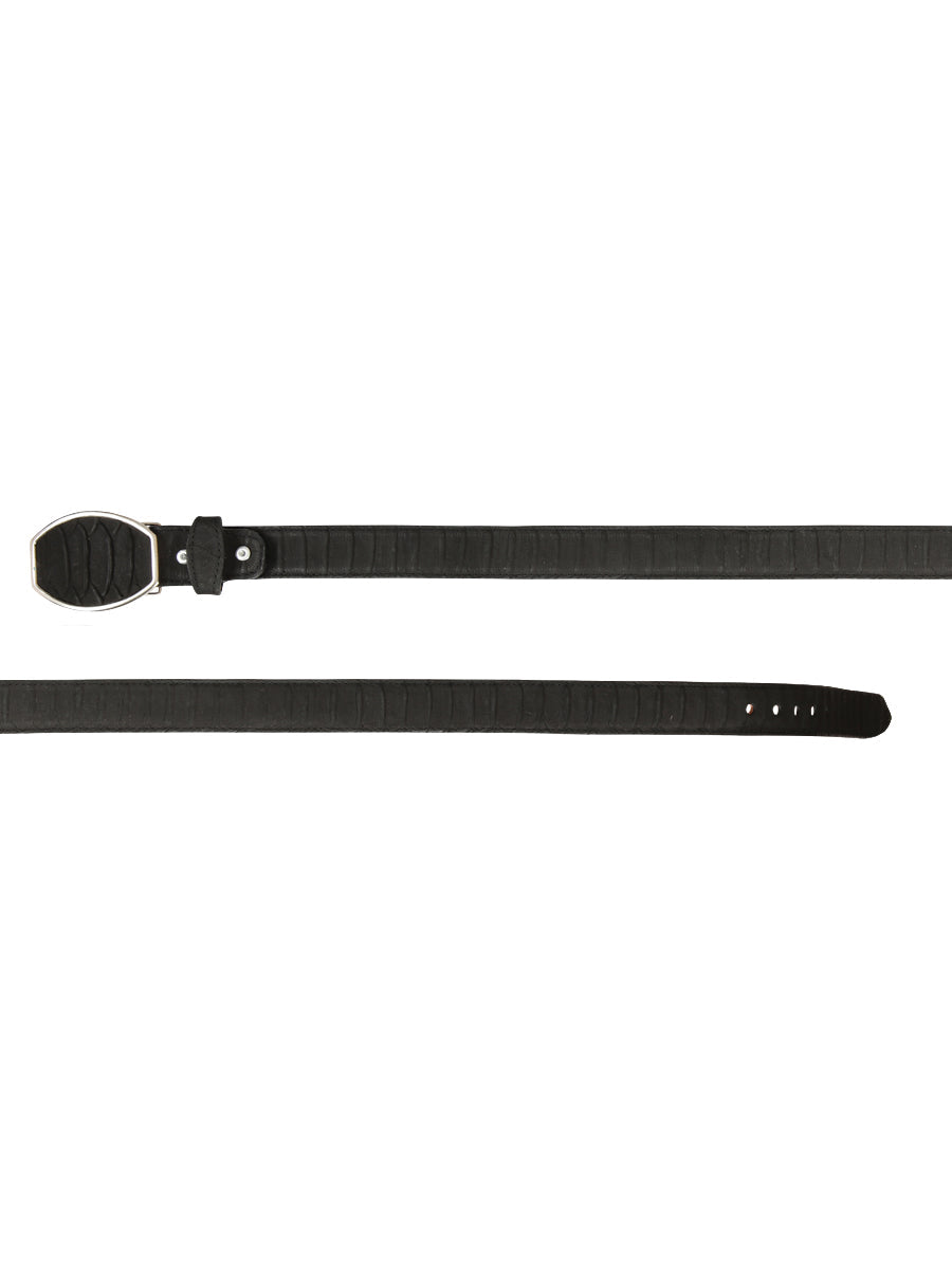 Men’s Western Belt El General Imitation Python - Black 45569