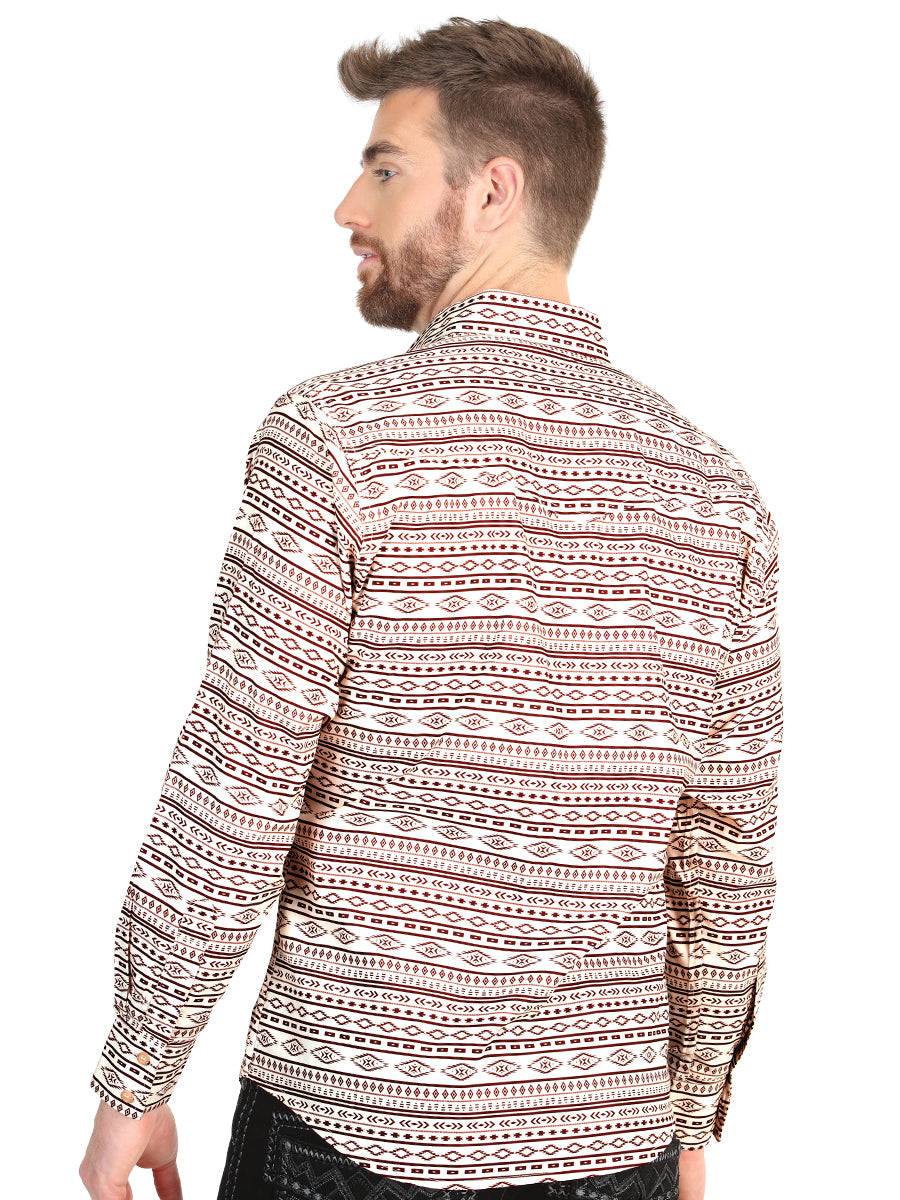 El General Men’s Long Sleeve Western Shirt - Khaki 45602