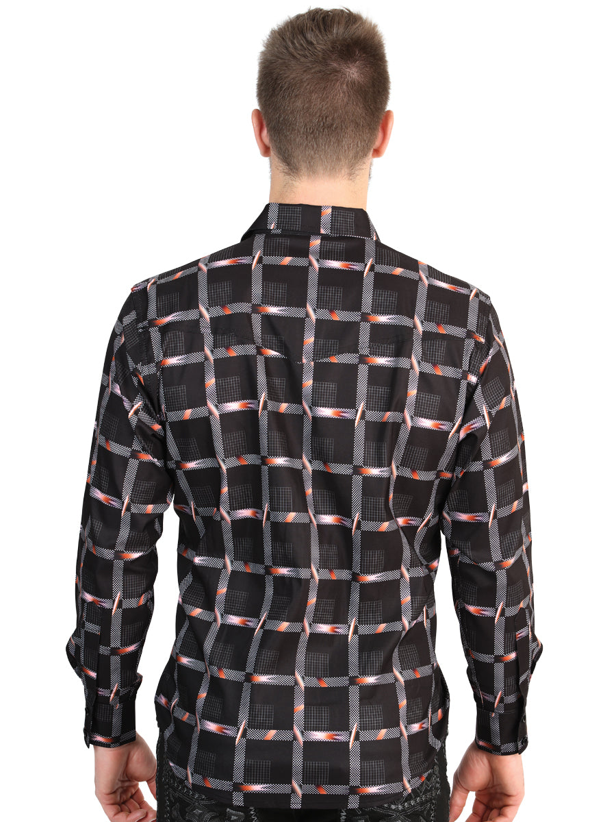 El General Men’s Long Sleeve Western Shirt - Black 45603