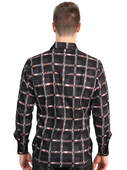 El General Men’s Long Sleeve Western Shirt - Black 45603