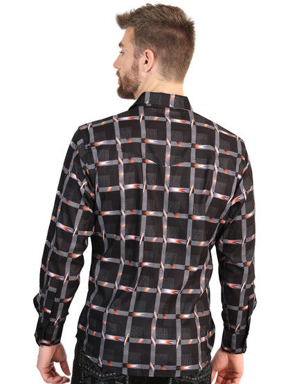 El General Men’s Long Sleeve Western Shirt - Black 45603