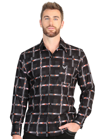 El General Men’s Long Sleeve Western Shirt - Black 45603