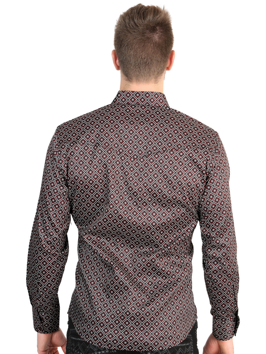 El General Men’s Long Sleeve Western Shirt - Royal Blue 45607