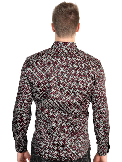 El General Men’s Long Sleeve Western Shirt - Royal Blue 45607