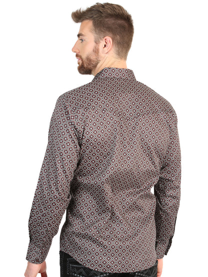 El General Men’s Long Sleeve Western Shirt - Royal Blue 45607