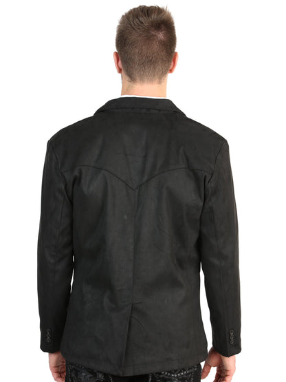 El General Men’s Black Suede Western Blazer 45635