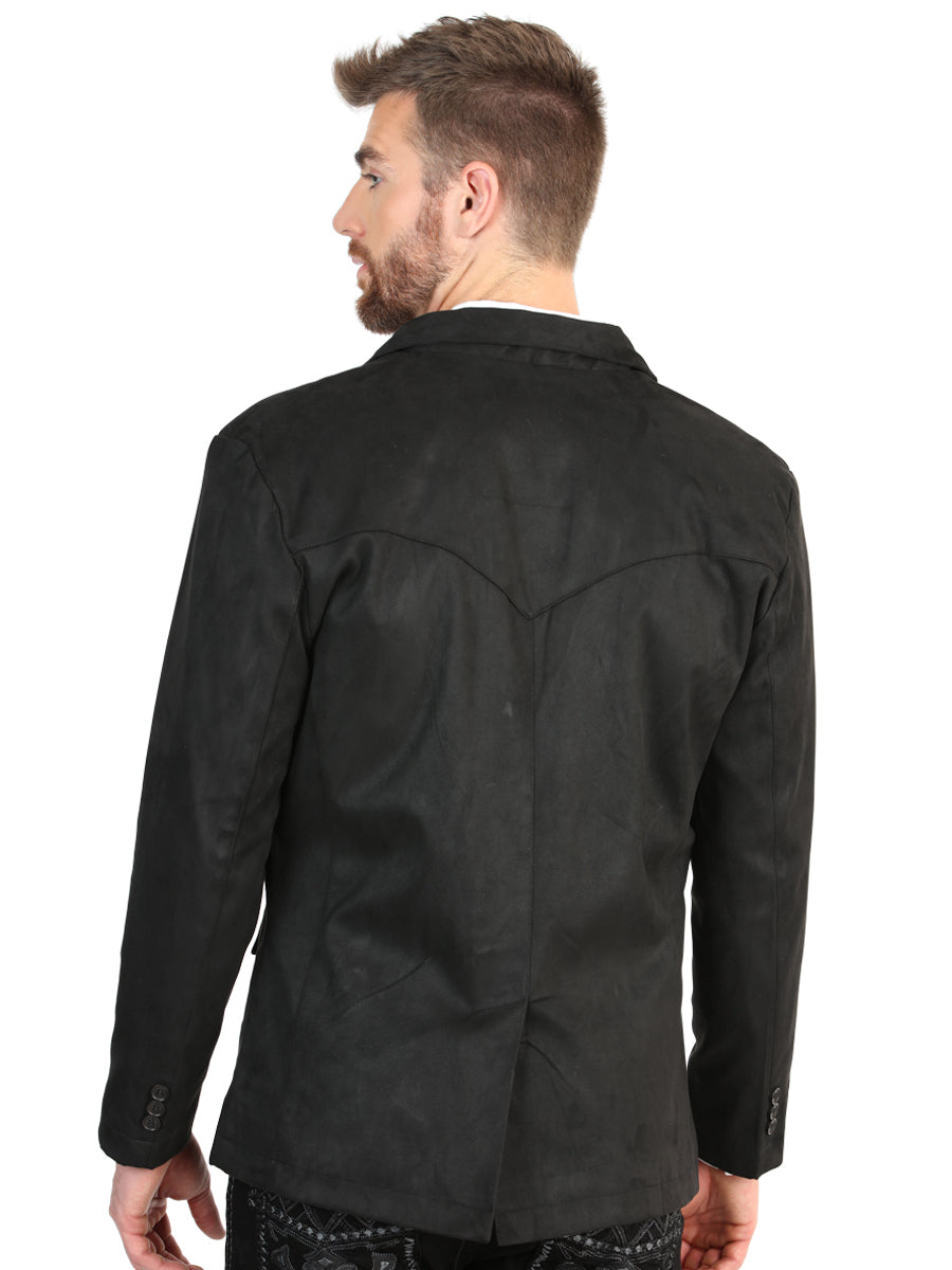 El General Men’s Black Suede Western Blazer 45635