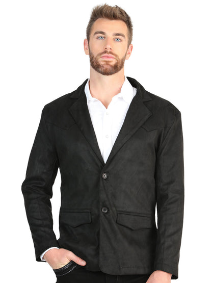 El General Men’s Black Suede Western Blazer 45635