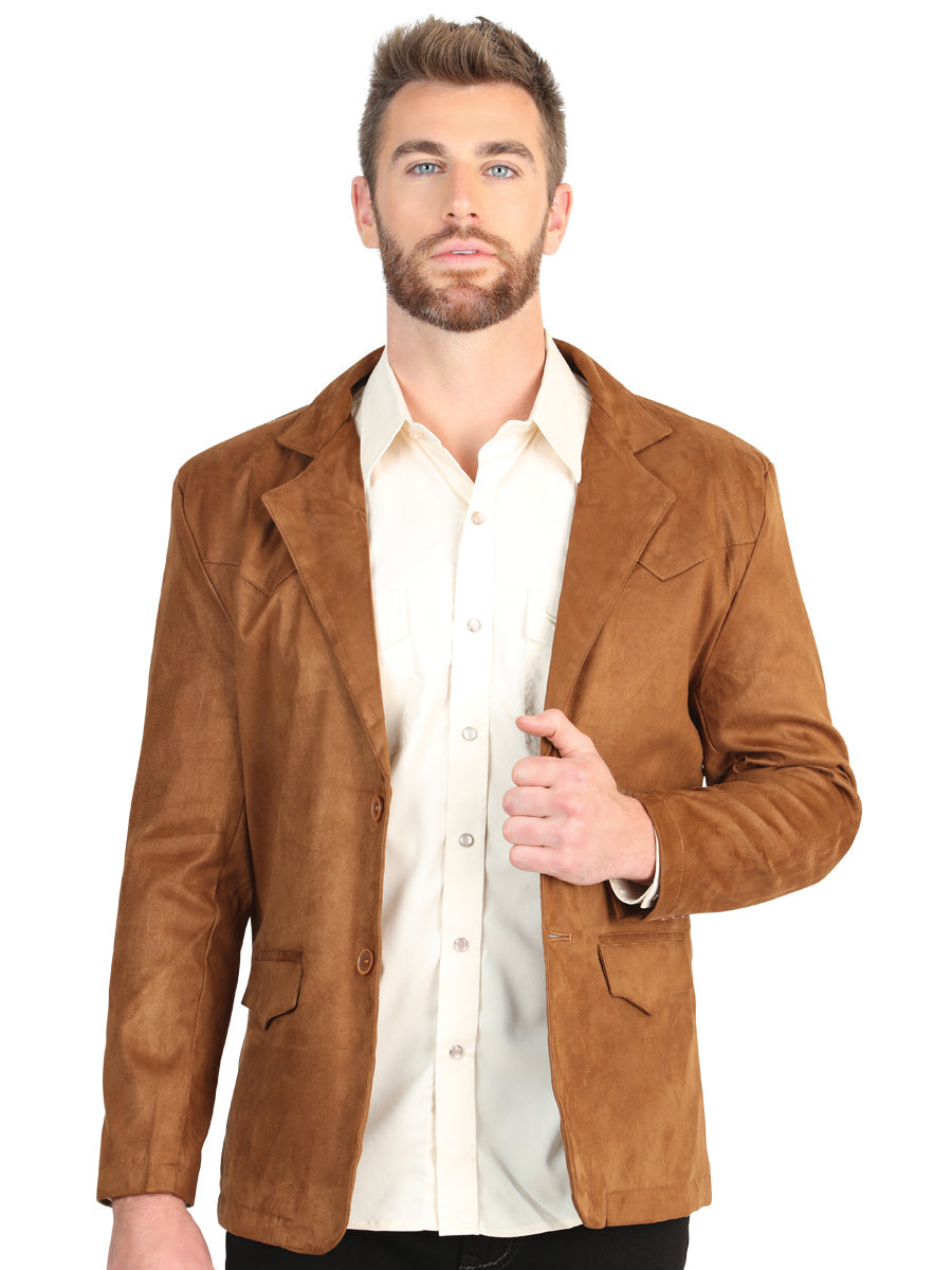El General Men’s Tan Suede Western Blazer 45636