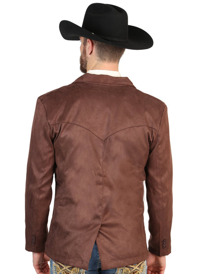 El General Men’s Brown Suede Western Blazer 45637