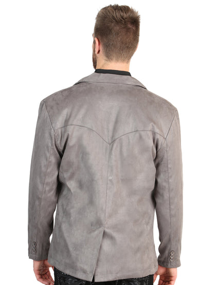 El General Men’s Gray Suede Western Blazer 45638