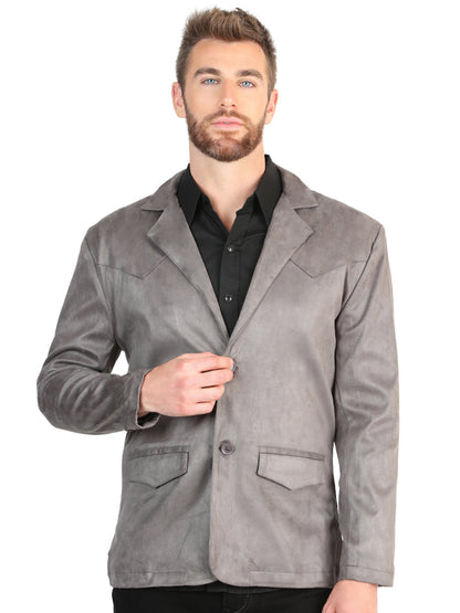 El General Men’s Gray Suede Western Blazer 45638