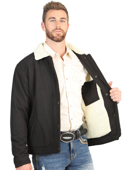 El General Men’s Black Sherpa-Lined Jacket 45642