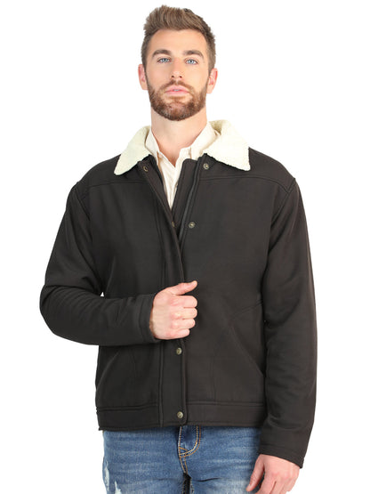 El General Men’s Black Sherpa-Lined Jacket 45642