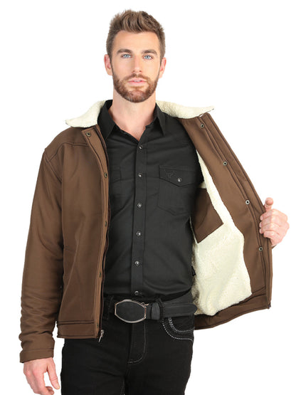 El General Men’s Brown Sherpa-Lined Jacket 45643