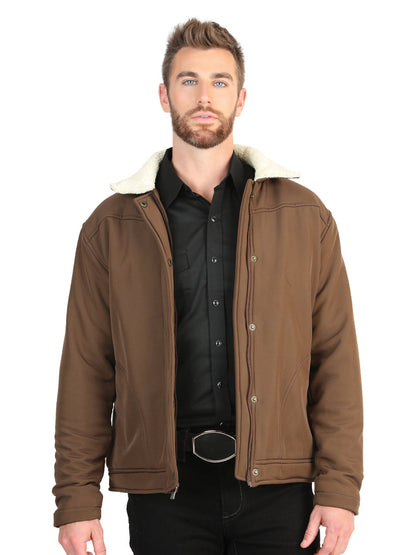 El General Men’s Brown Sherpa-Lined Jacket 45643