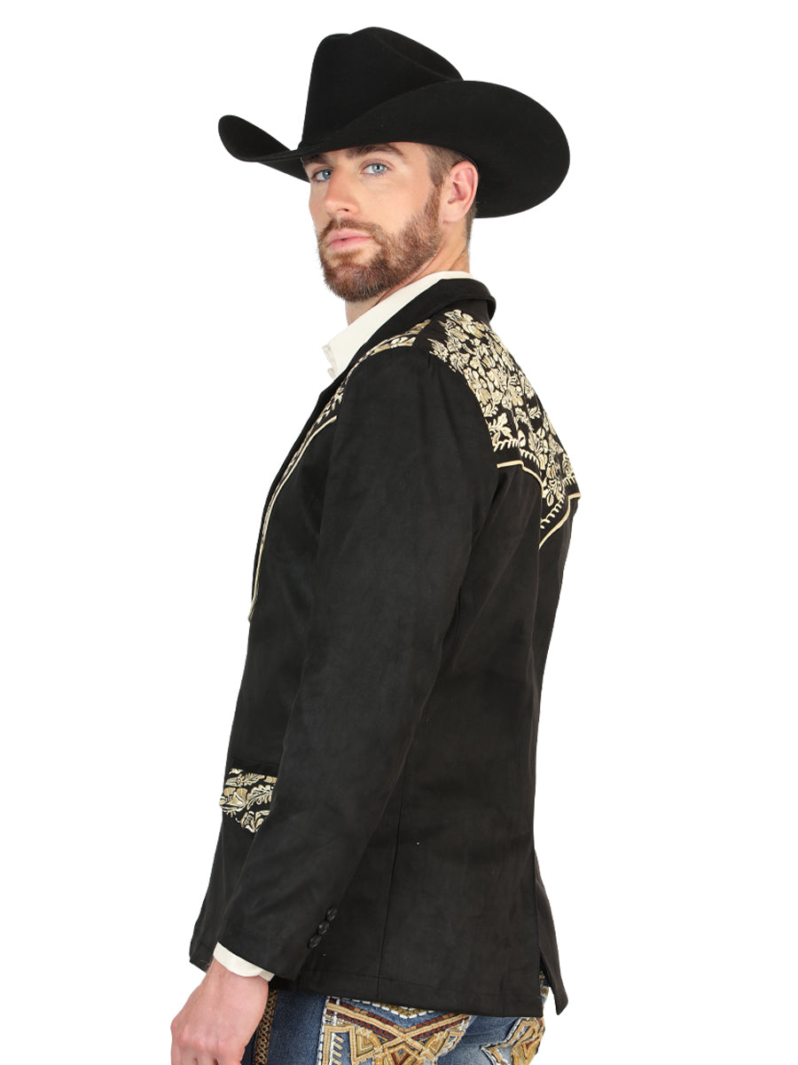 El General Men’s Suede Western Embroidered Blazer - Black
  45647