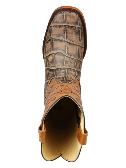 El General Men’s Rodeo Boots - Macro Coco Print - Tobacco 45663