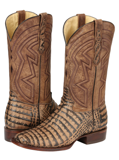 El General Men’s Rodeo Boots - Caiman Belly Print - Tobacco 45664