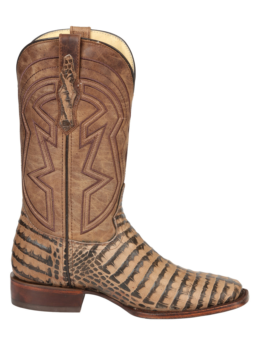 El General Men’s Rodeo Boots - Caiman Belly Print - Tobacco 45664