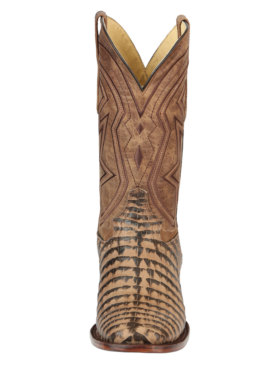 El General Men’s Rodeo Boots - Caiman Belly Print - Tobacco 45664