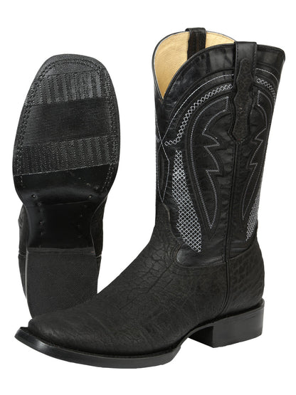 Men’s El General Western Boots - Imitation Bull Neck Black 45666