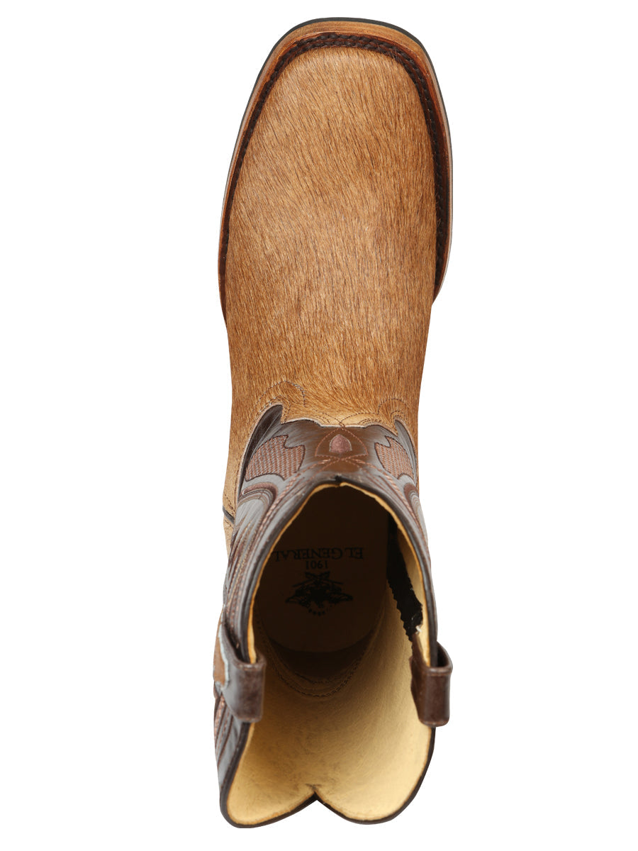 Men's El General  Western Boot Cow Hair- Brown 45669