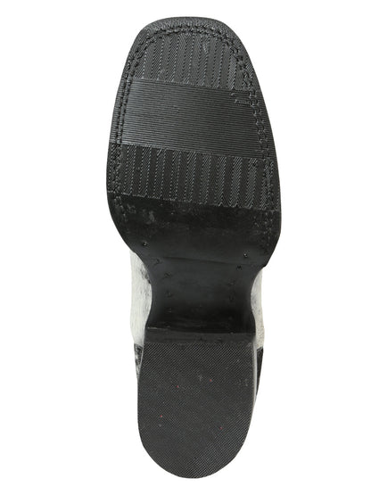 Men’s El General Rodeo Western Boots - Black/White Cowhide  45670