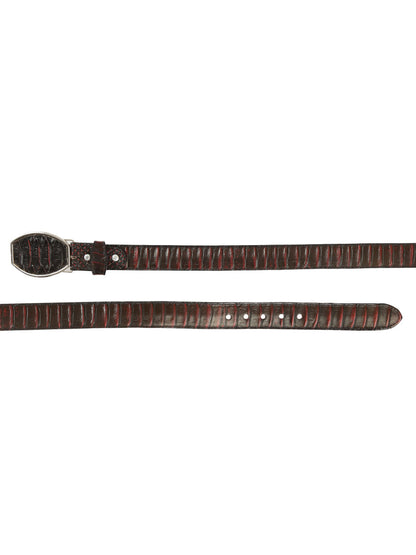 El General Men’s Western Belt - Python Print - Red 45676