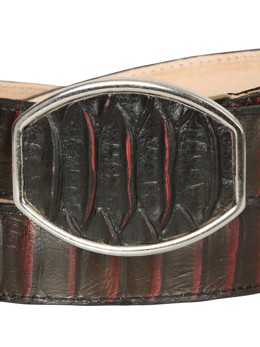El General Men’s Western Belt - Python Print - Red 45676