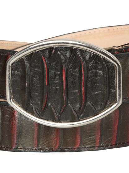 El General Men’s Western Belt - Python Print - Red 45676