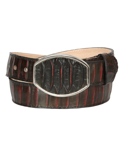 El General Men’s Western Belt - Python Print - Red 45676