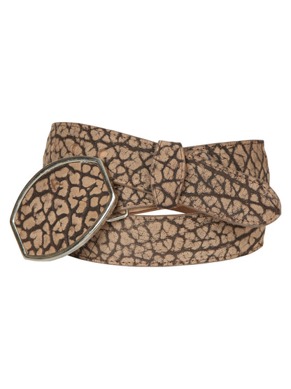 El General Men’s Western Belt - Bull Neck Print - Honey 45678