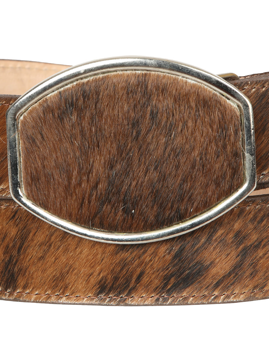 El General Men’s Western Belt - Cowhide Hair Print - Honey 45680