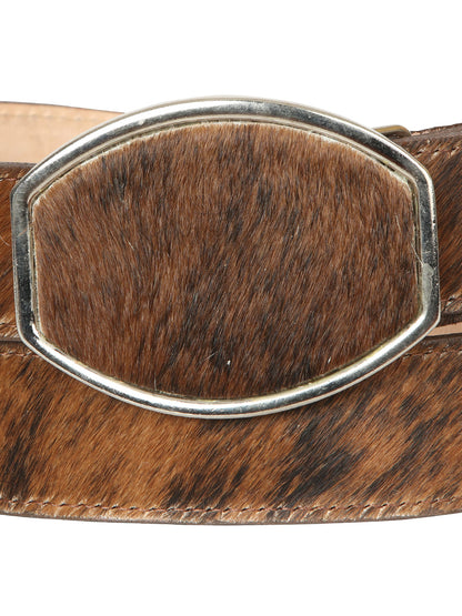 El General Men’s Western Belt - Cowhide Hair Print - Honey 45680
