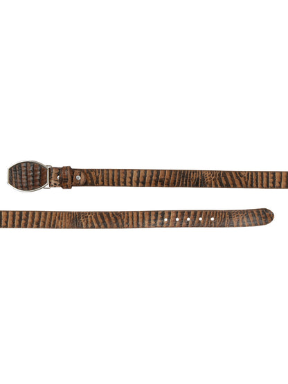 El General Men’s Western Belt - Caiman Belly Print - Tobacco 45682
