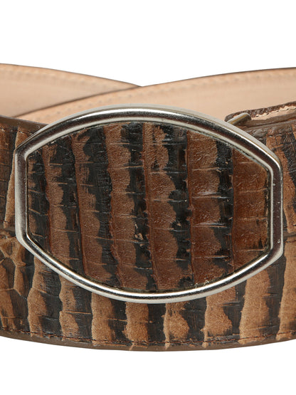 El General Men’s Western Belt - Caiman Belly Print - Tobacco 45682