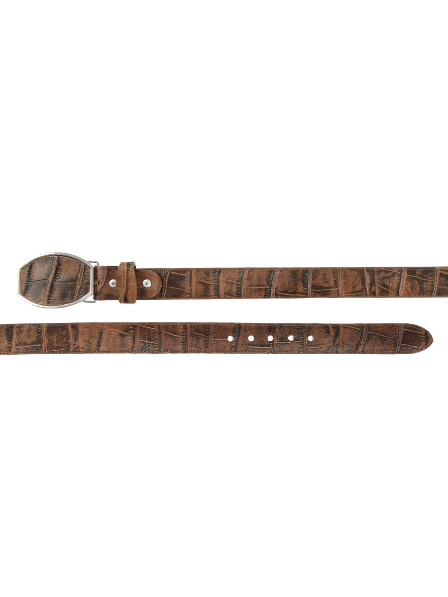 El General Men’s Western Belt - Macro Coco Print - Tobacco 45683
