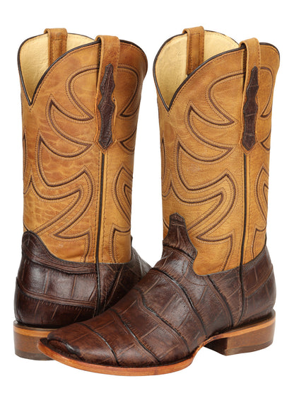 El General Men’s Rodeo Boots - Crocodile Print - Brown 45765