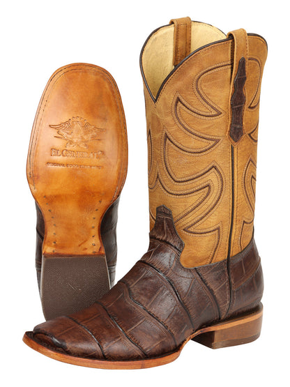 El General Men’s Rodeo Boots - Crocodile Print - Brown 45765
