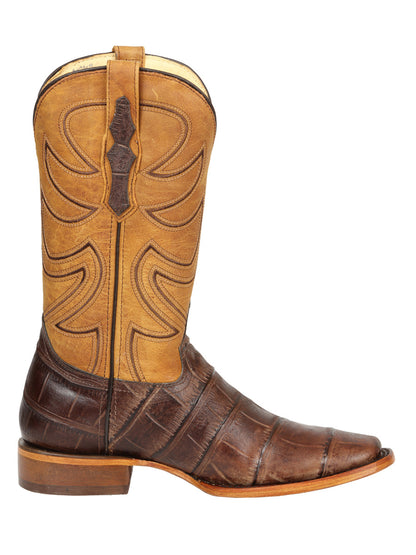 El General Men’s Rodeo Boots - Crocodile Print - Brown 45765